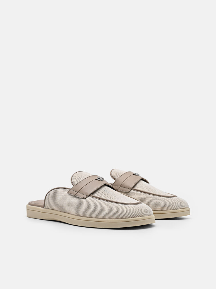 Roam Mules, Light Taupe Canvas