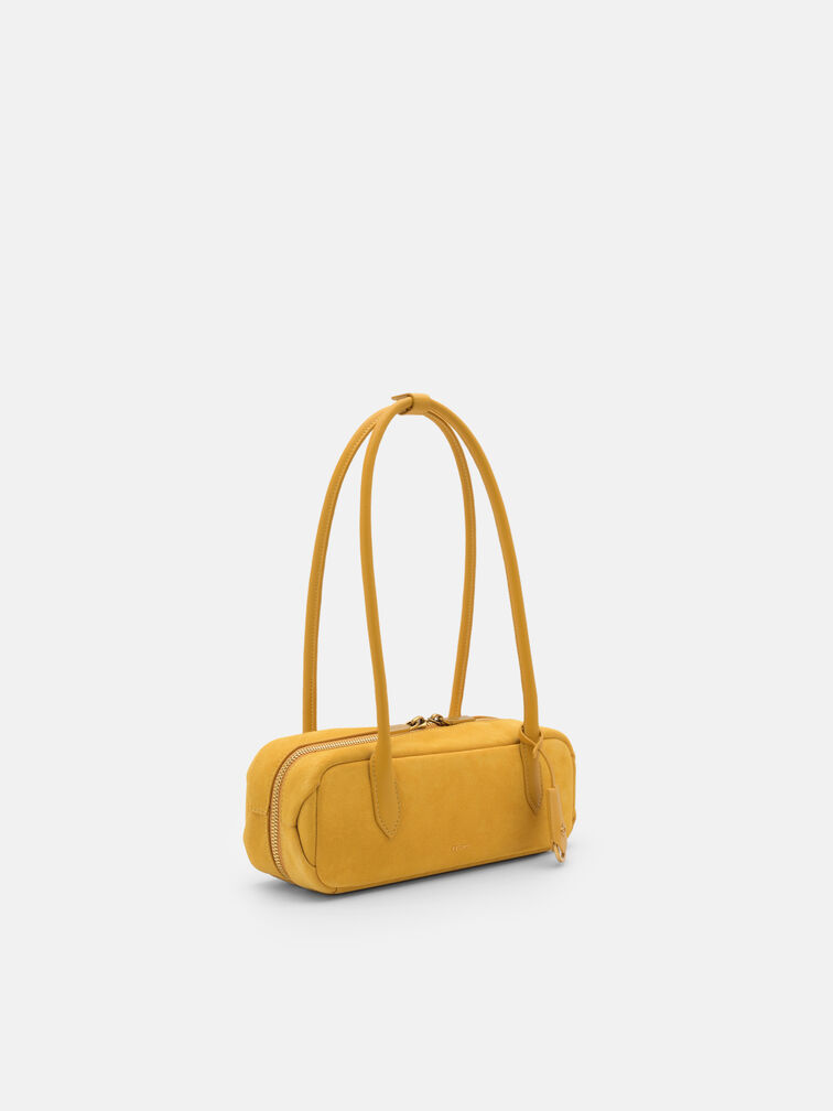 Caddie Suede Bowling Bag, Yellow