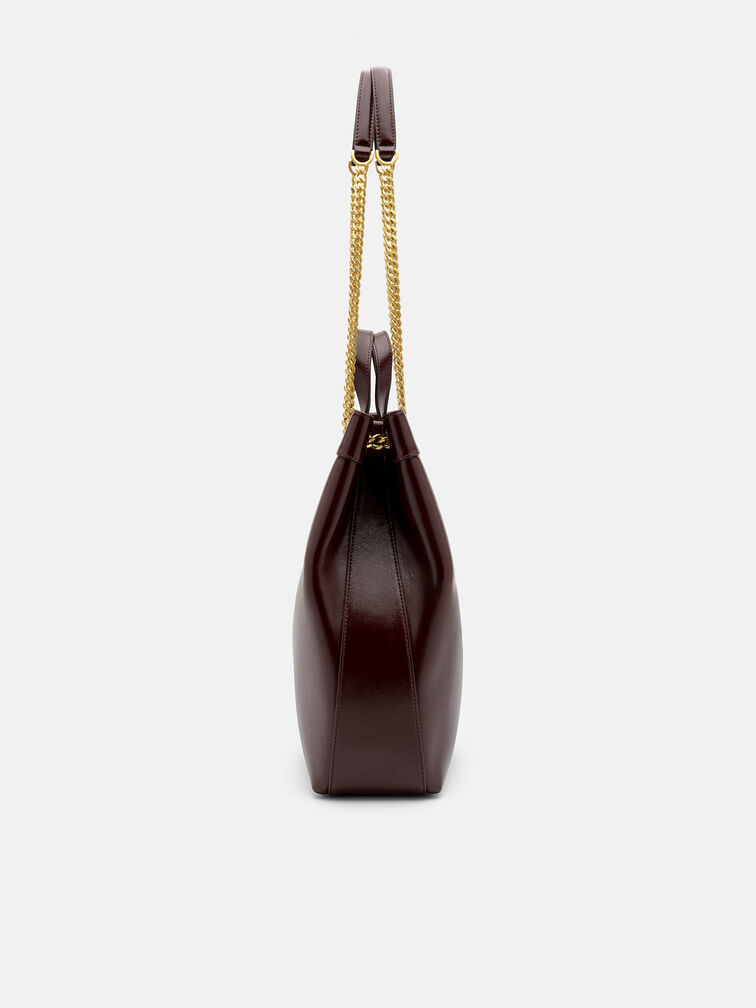 Cassier Tote Bag, Wine Wrinkled