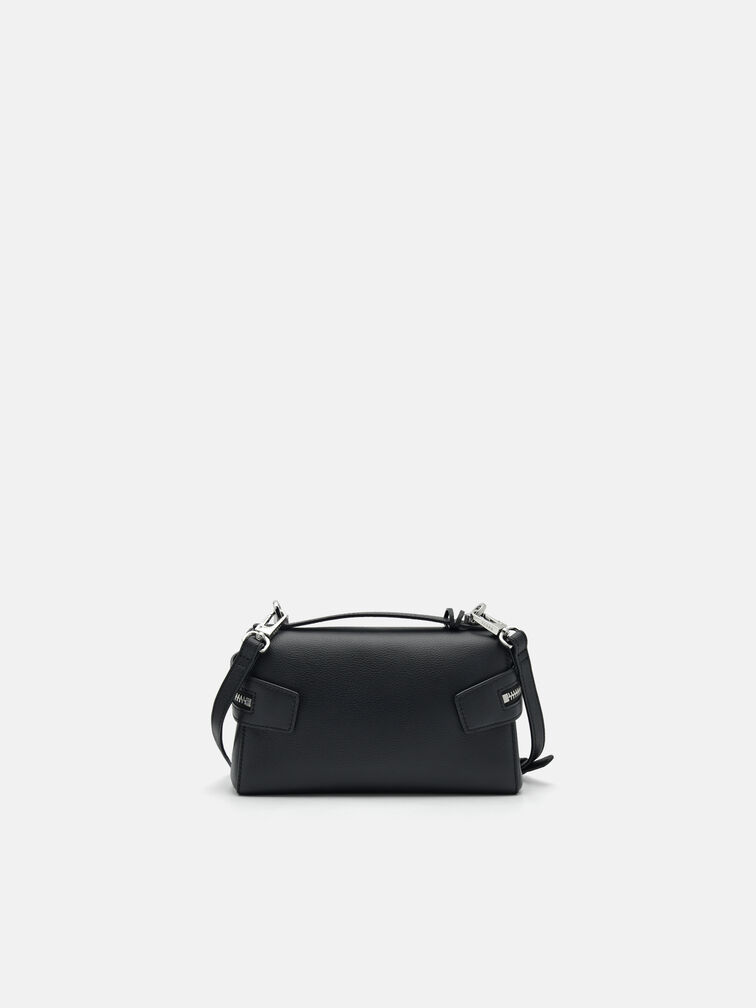 Alyssa Leather Shoulder Bag, Black