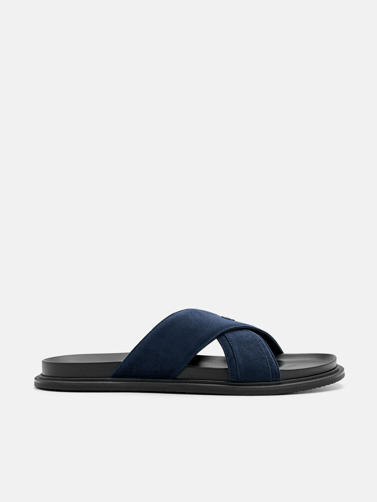 Cross Sandals, Navy