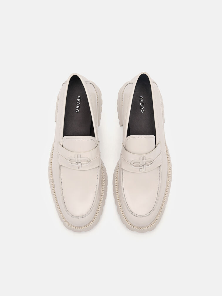 Leather Loafers, Taupe