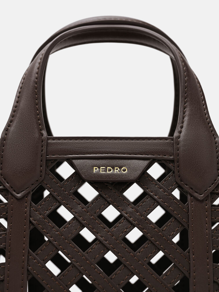 Orion Woven Tote Bag, Dark Brown