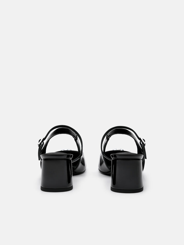 PEDRO Studio Patent Leather Slingback Pumps, Black