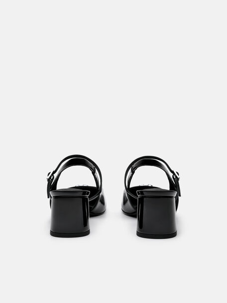 PEDRO Studio Patent Leather Slingback Pumps, Black