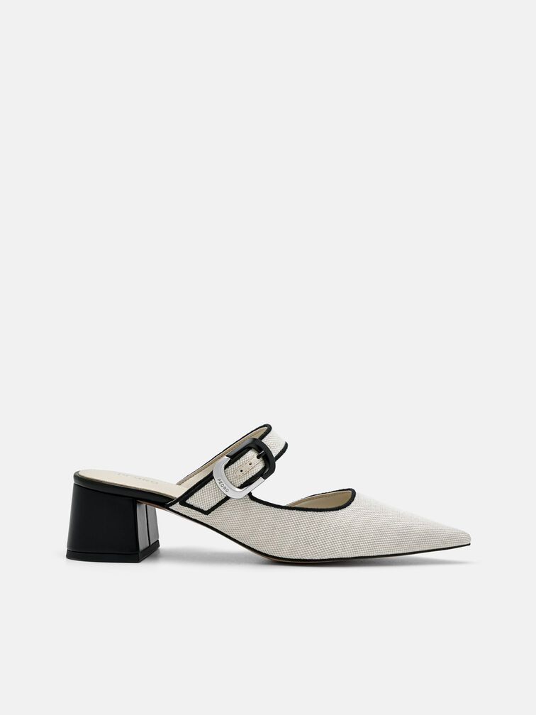 Bridget Heel Mules, Beige