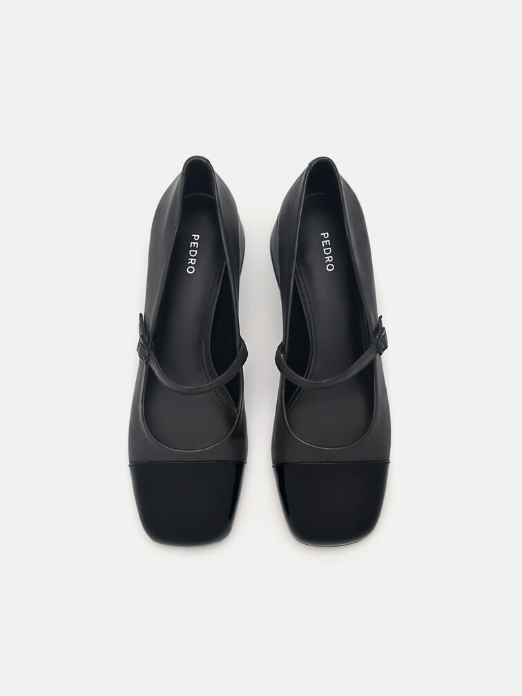 Bianca Leather Mary Jane Pumps, Black
