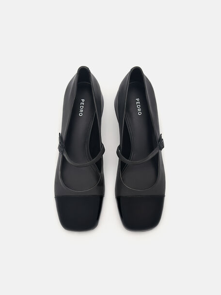 Bianca Leather Mary Jane Pumps, Black