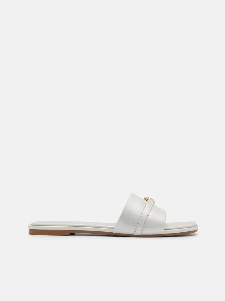 Leather Sandals, Silver