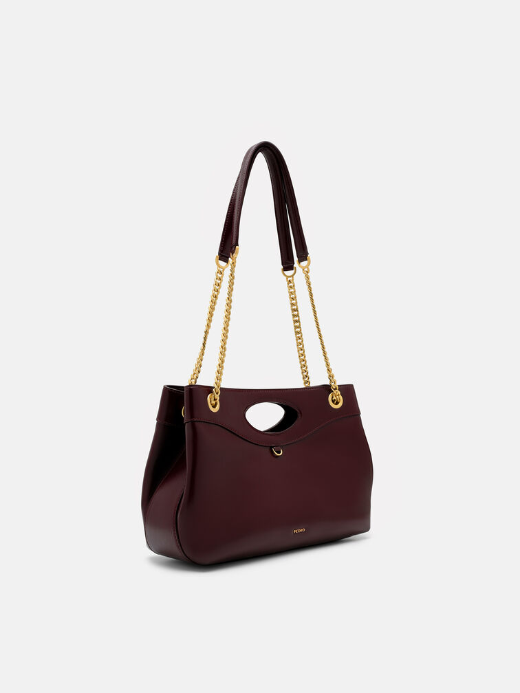 Cassier Shoulder Bag, Wine Wrinkled