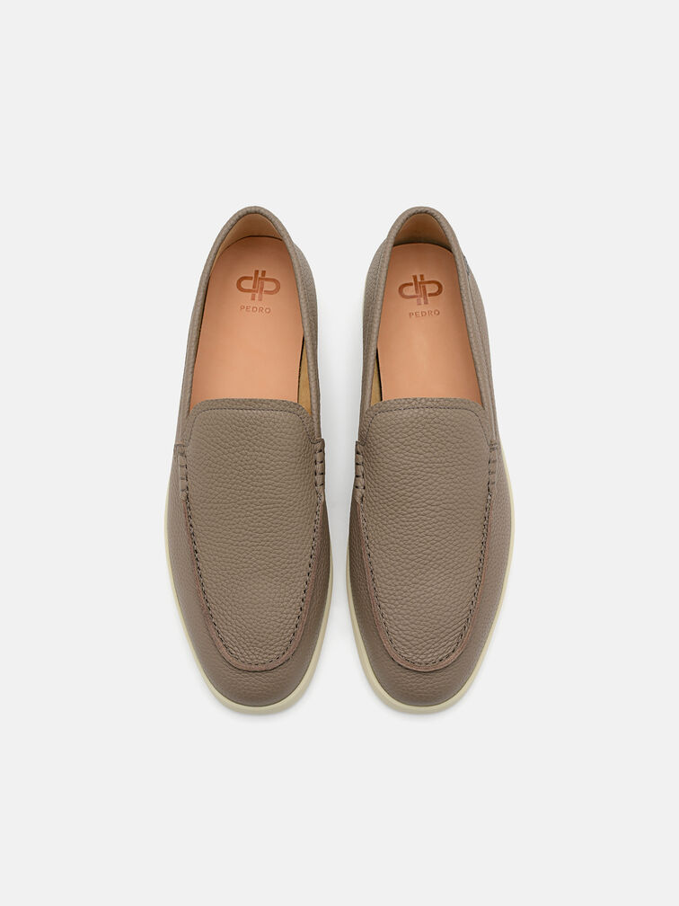 Roam Leather Loafers, Dark Taupe