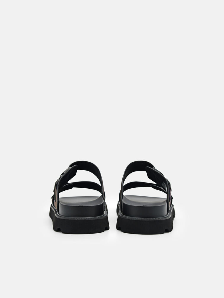 Slide Sandals, Dark Brown