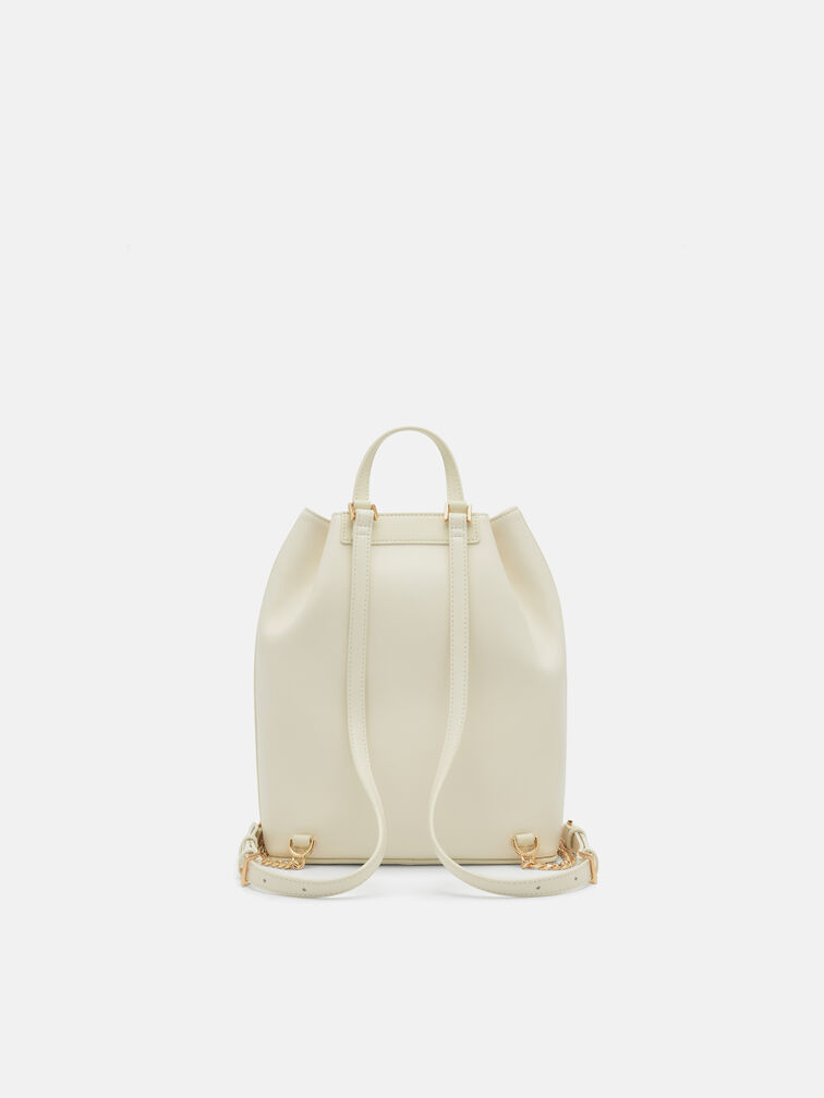 Drawstring Backpack, Chalk
