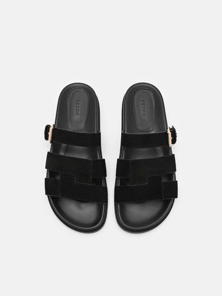 Iza Suede Sandals, Black