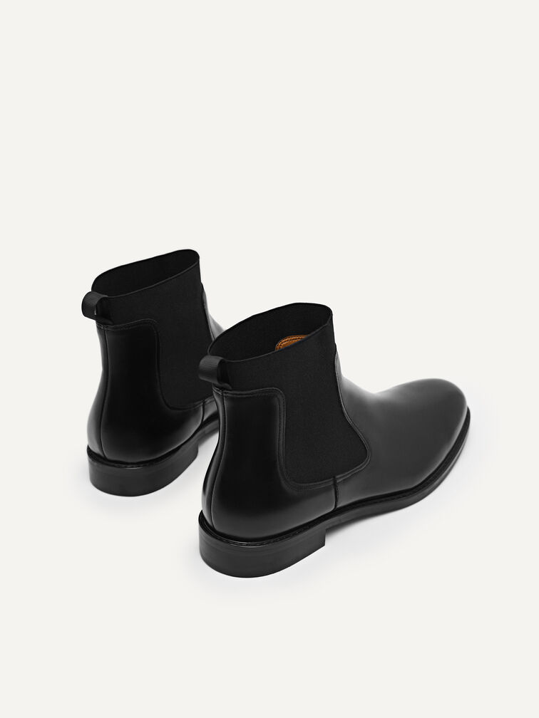 Leather Chelsea Boots, Black