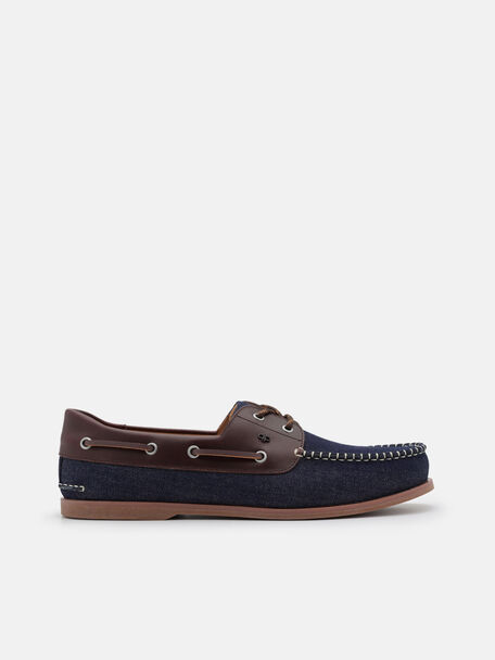 Denim Boat Shoes, Navy Denim