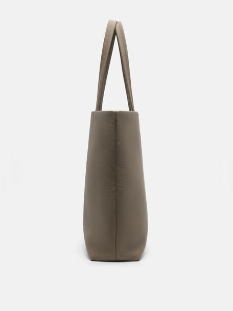 Asher Leather Tote Bag, Dark Taupe