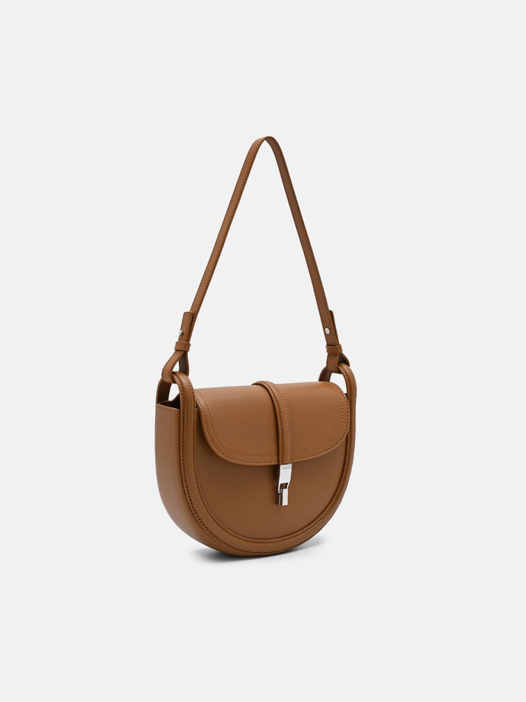 Hitch Leather Shoulder Bag, Cognac