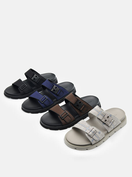 Slide Sandals, Dark Brown