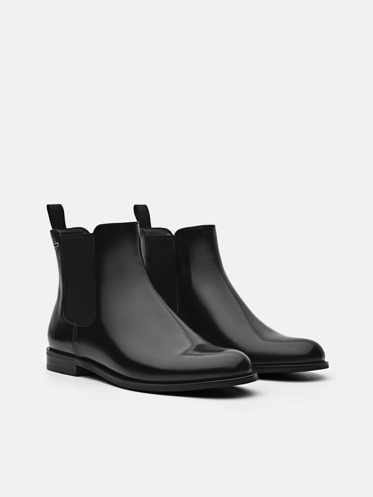 Meg Leather Chelsea Boots, Black