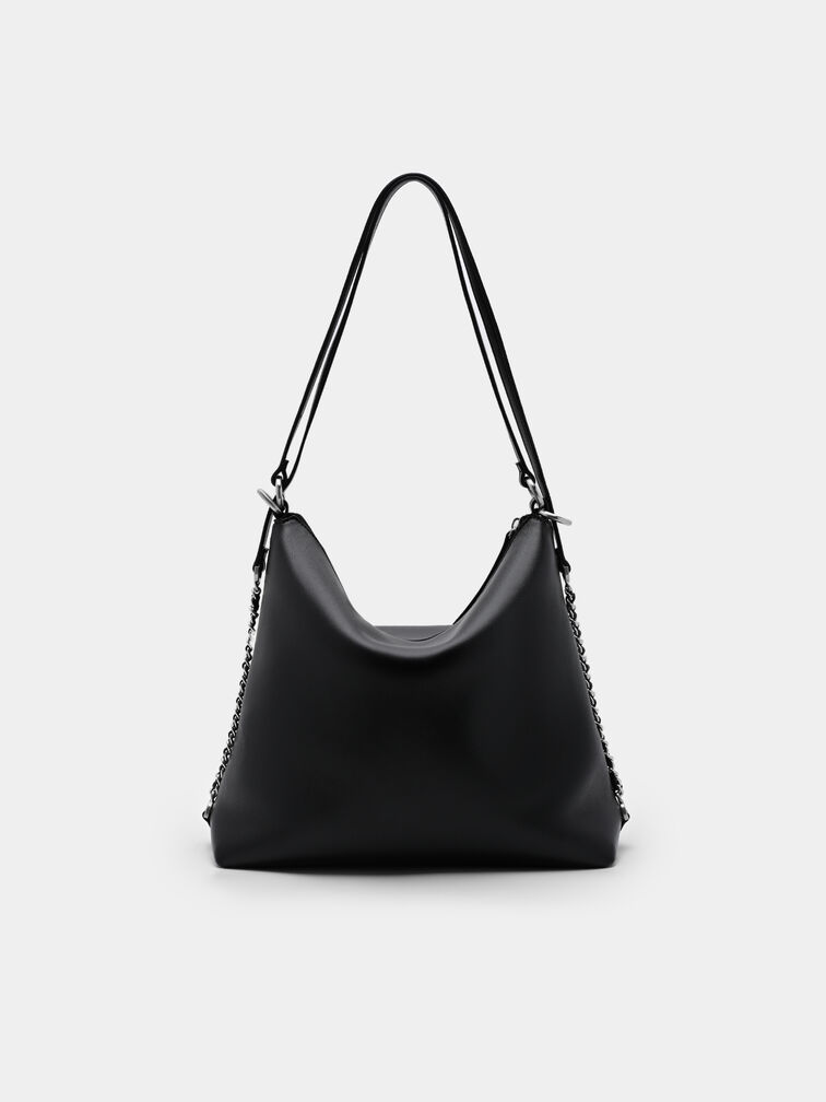 Slouchy Two-Way Carry Backpack, Black