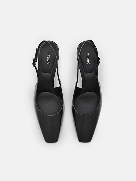 PEDRO Studio Leather Slingback Pumps, Black