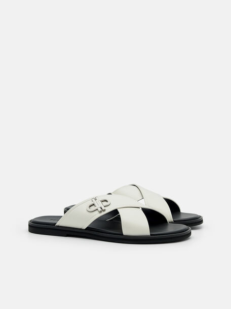 Cross Sandals, Chalk