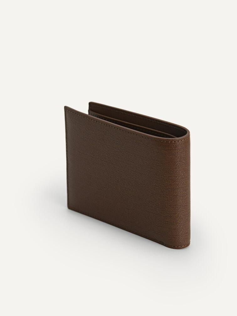Leather Wallet with Insert, Dark Brown