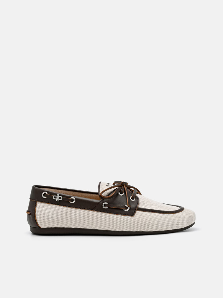 Dee Canvas Boat Shoes, Brown Canvas