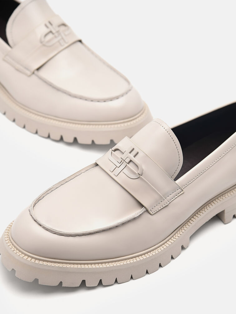 Leather Loafers, Taupe