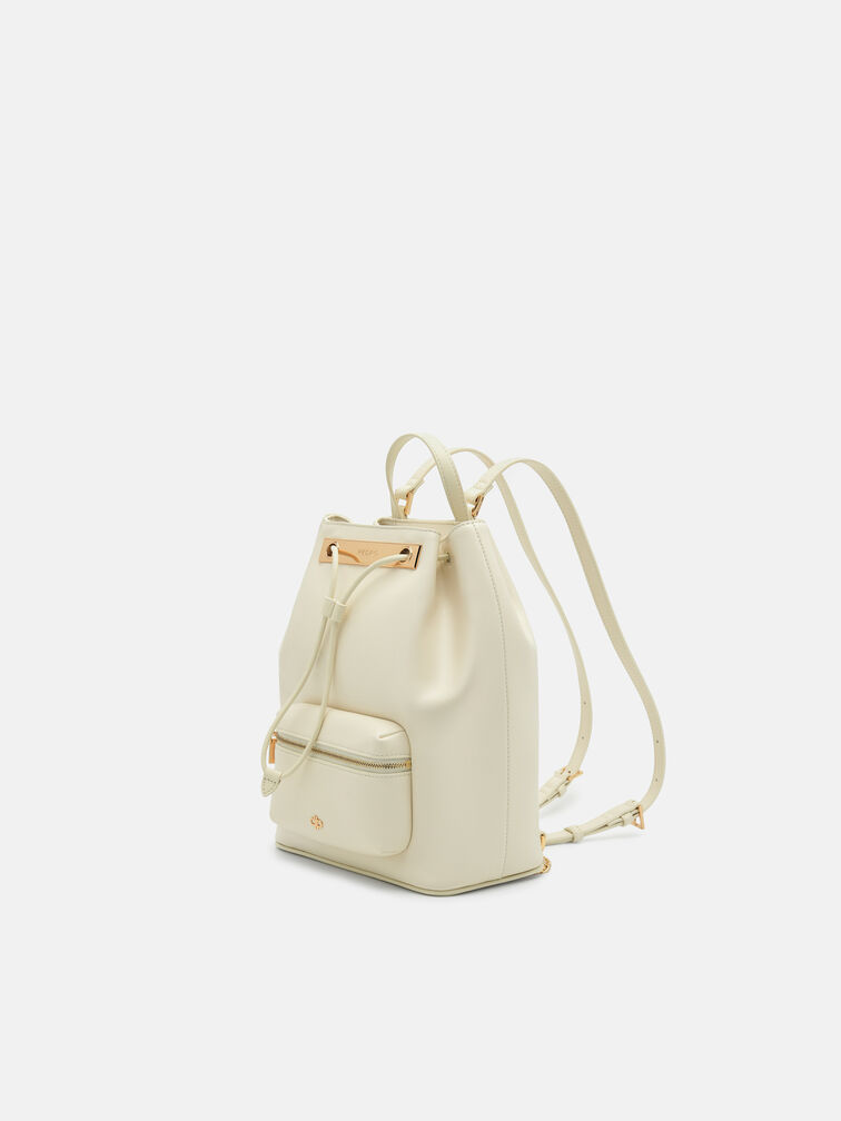 Drawstring Backpack, Chalk