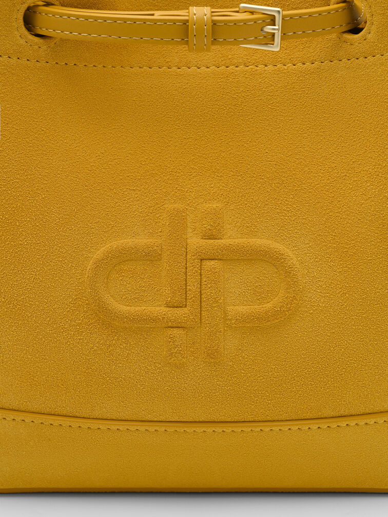 Loli Suede Bucket Bag, Yellow