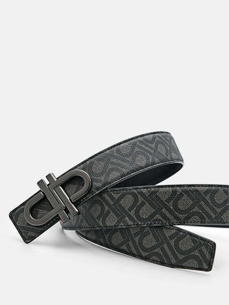Leather Reversible Tang Belt, Black