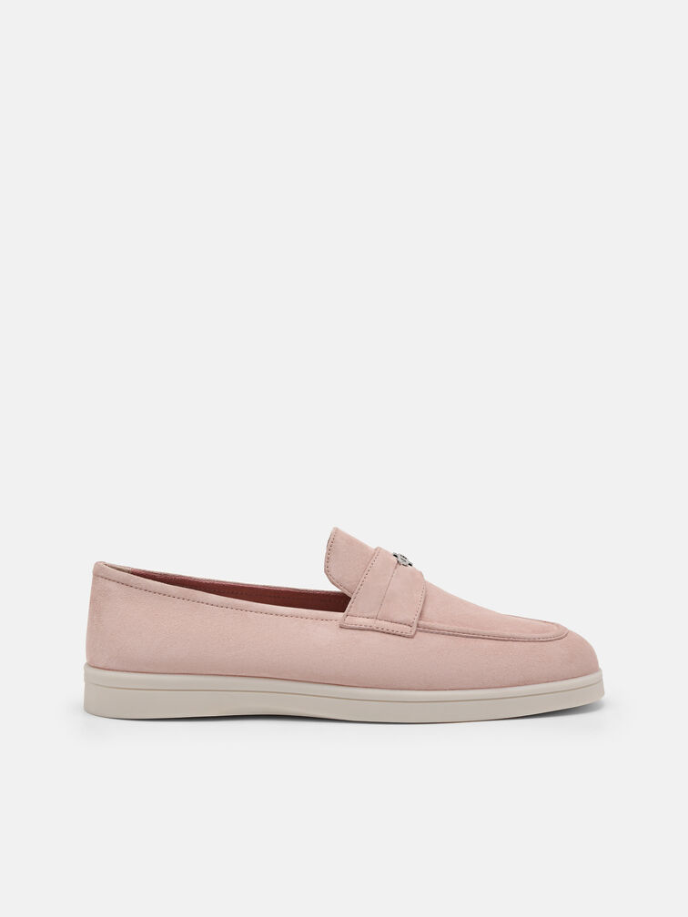 Roam Suede Driving Shoes, Nude