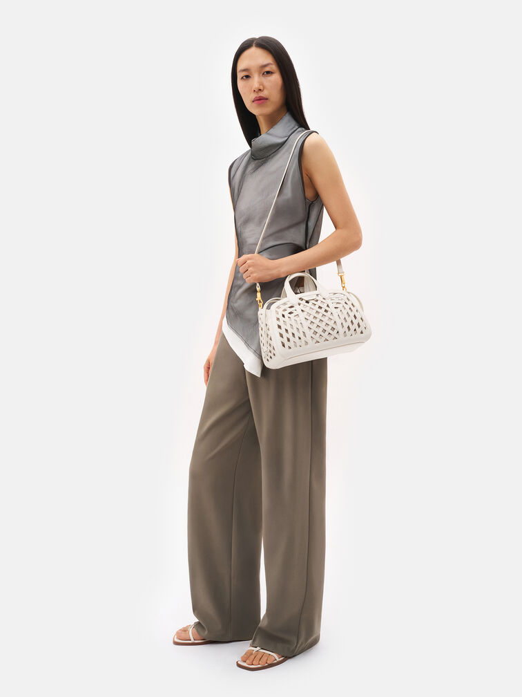 Orion Woven Tote Bag, Chalk