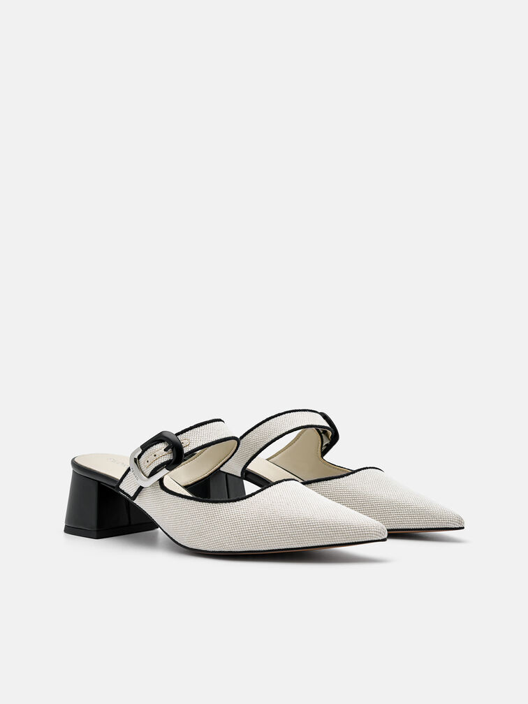 Bridget Heel Mules, Beige
