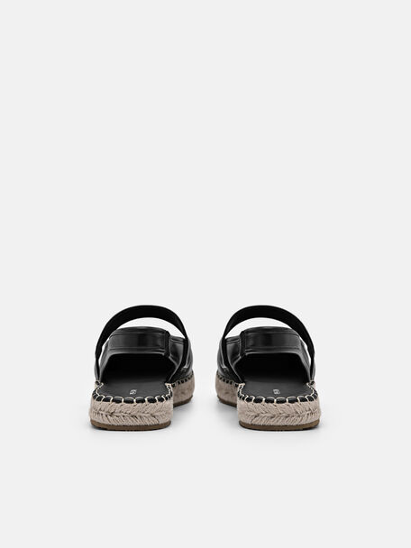 Leather Slingback Loafers, Black