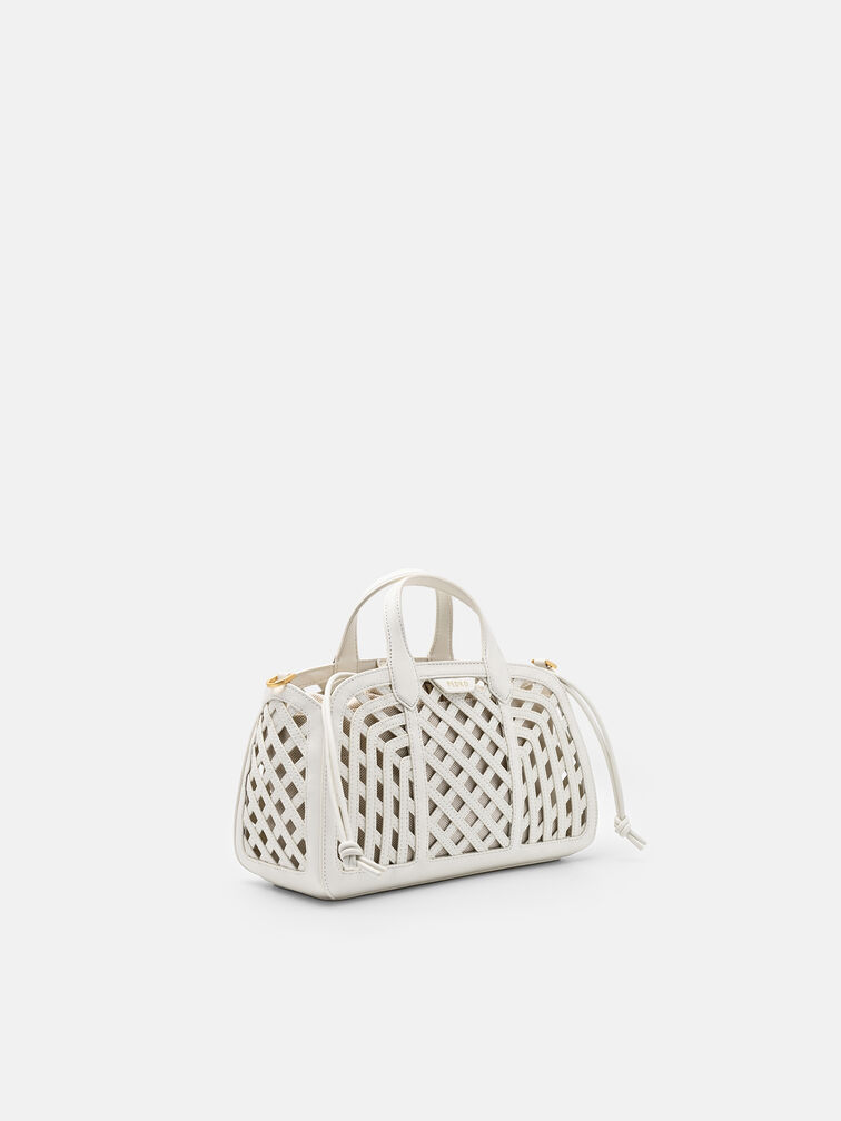 Orion Woven Tote Bag, Chalk