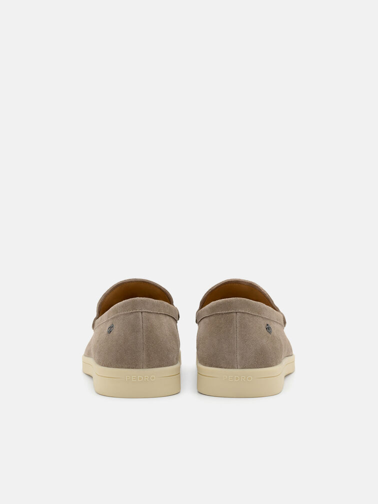 Roam Suede Loafers, Dark Taupe Suede
