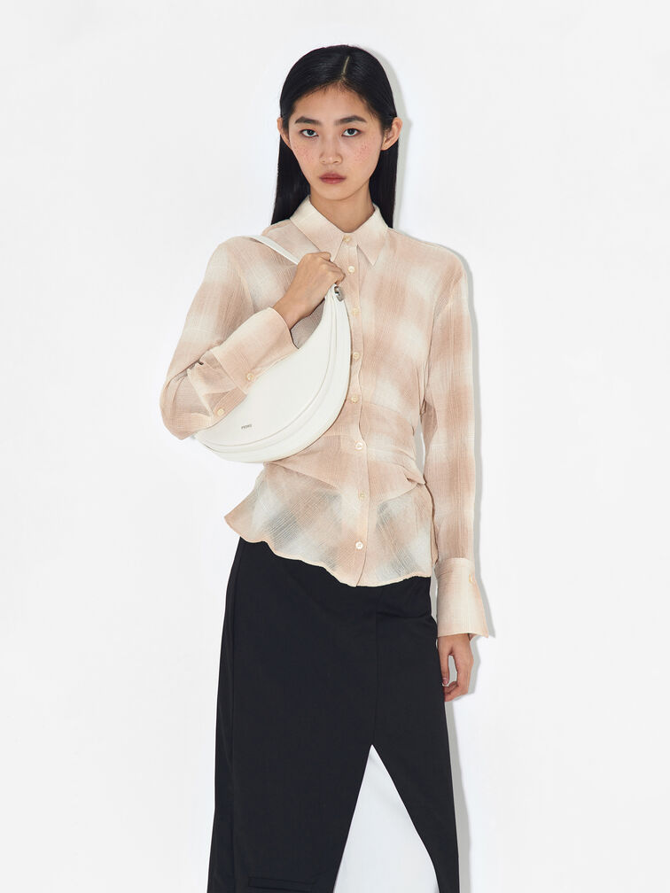 Leather Shoulder Bag, Chalk