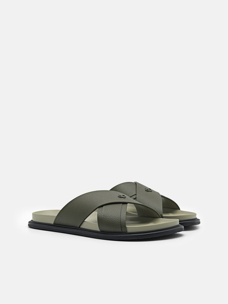 Cross Sandals, Olive
