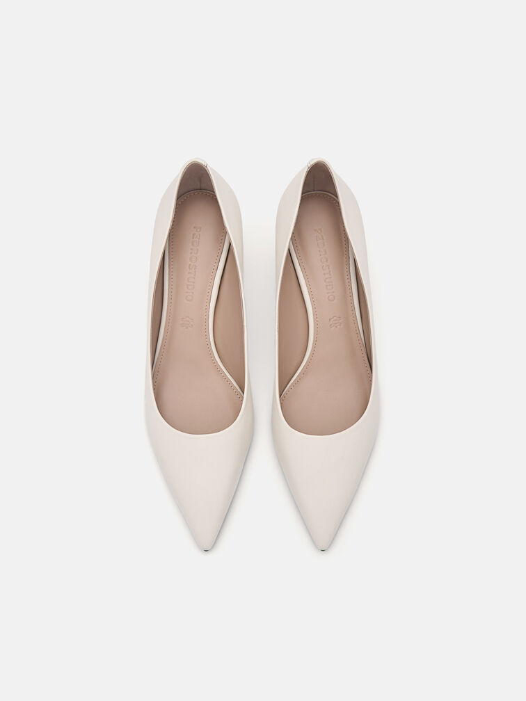 Ines Leather Pumps, Chalk