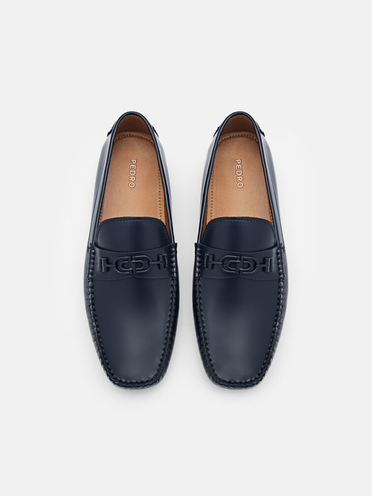 Leather Driving Shoes, Navy