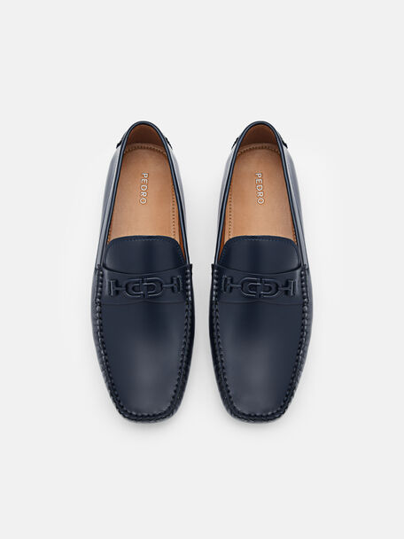 Leather Driving Shoes, Navy