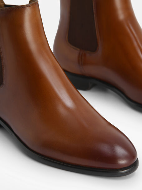 Meg Leather Chelsea Boots, Cognac