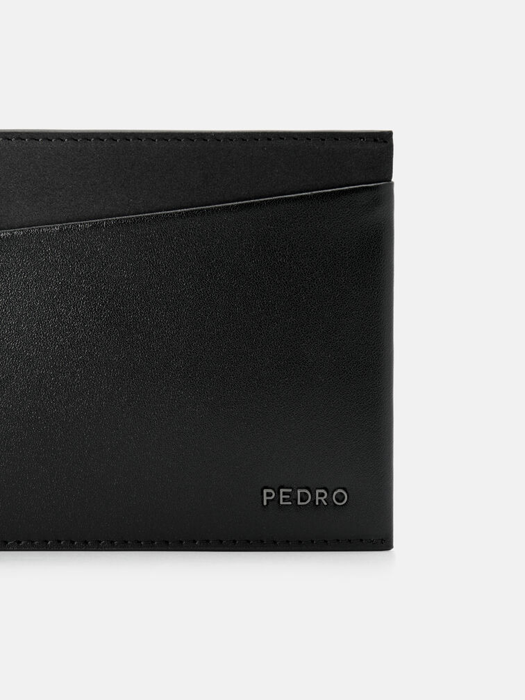 Nubuck Leather Bi-Fold Coin Wallet, Black
