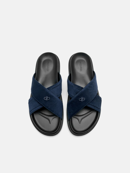 Cross Sandals, Navy