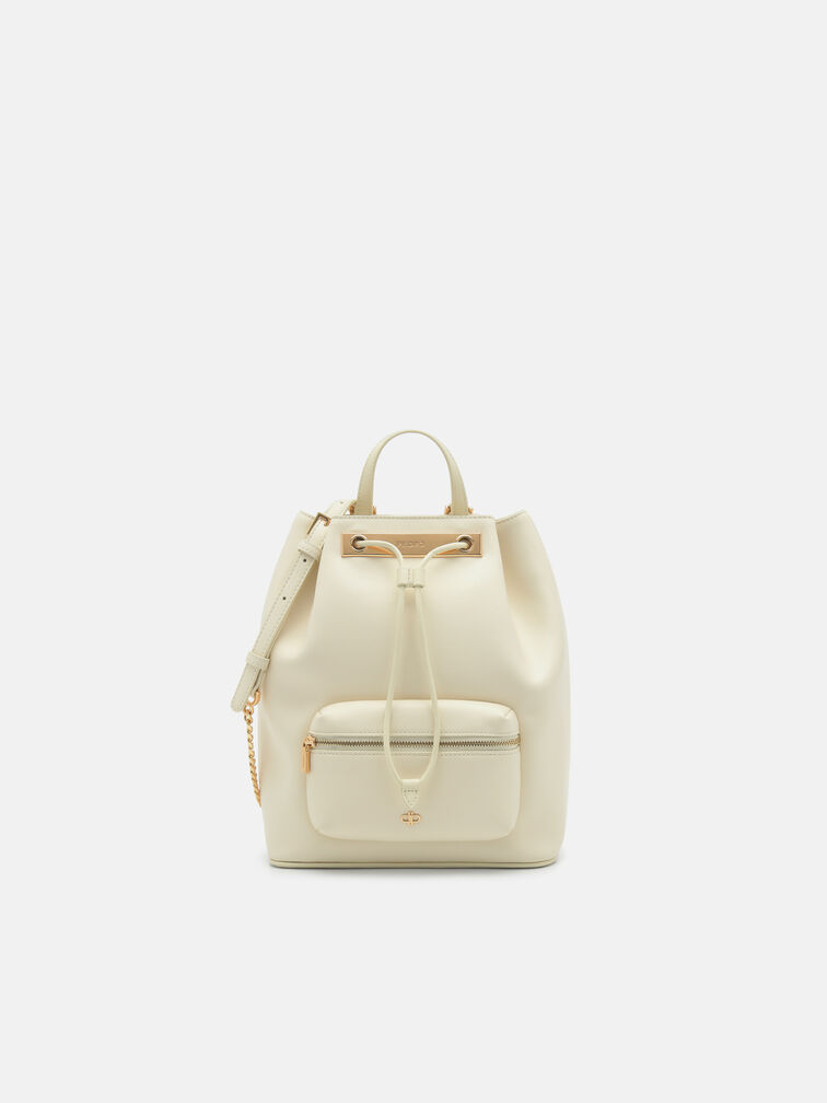 Drawstring Backpack, Chalk