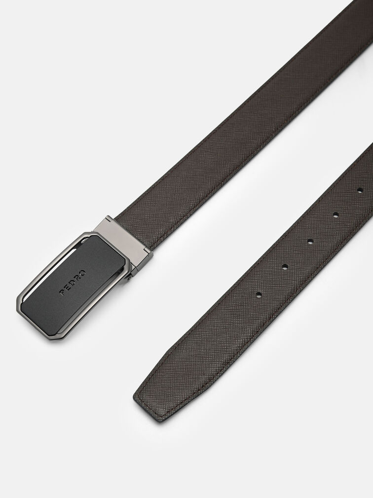 Leather Reversible Tang Belt, Black