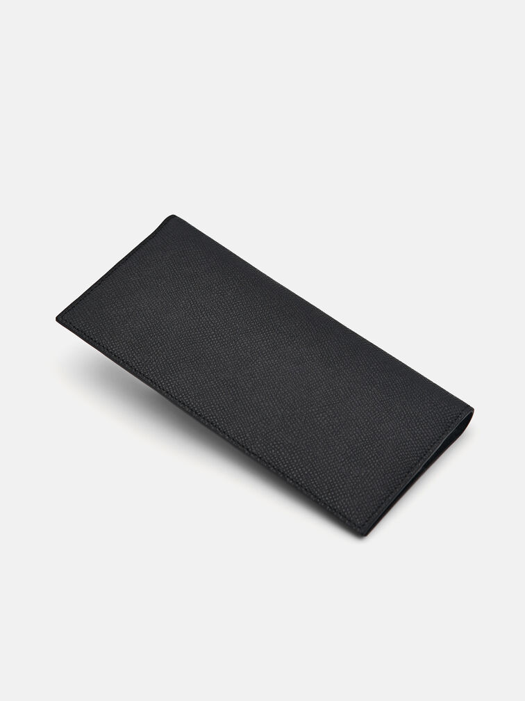 Leather Long Wallet, Black